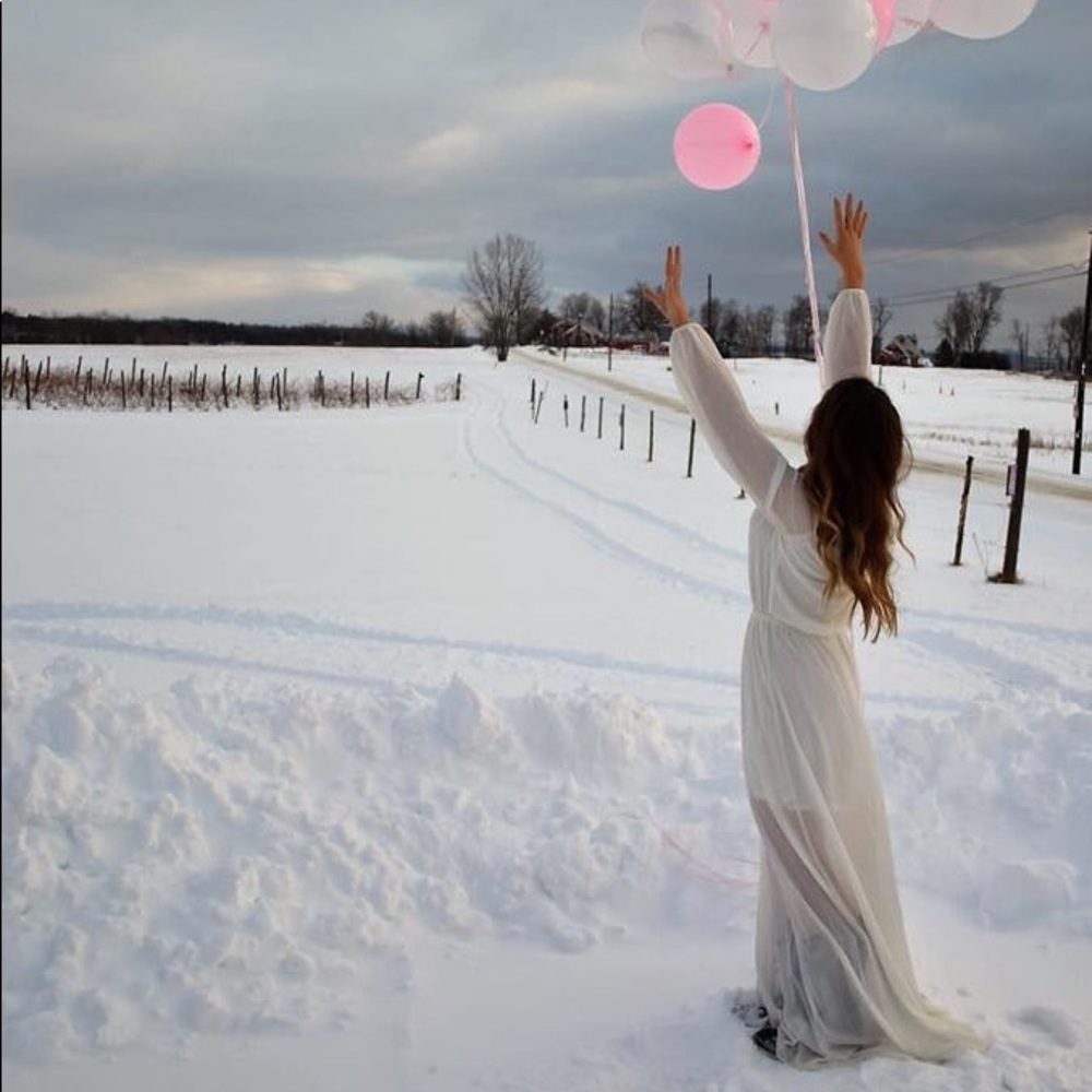 Show Me Your Mumu Long Sleeve White Dress